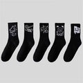 Graphic Print Crew Socks, Streetwear Multi-Pack